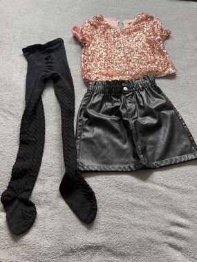 Girls Pink & Black 3-Piece Outfit Like New